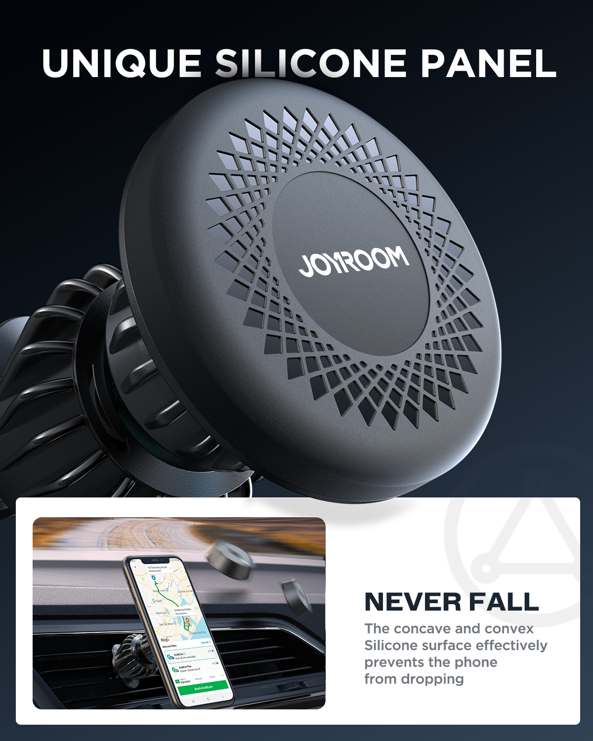 JR-ZS356 Magnetic Car Phone Mount (Air Vent) -Black