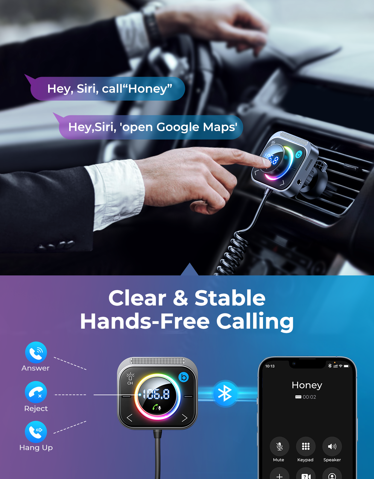 JR-CL18 Car Wireless FM Transmitter