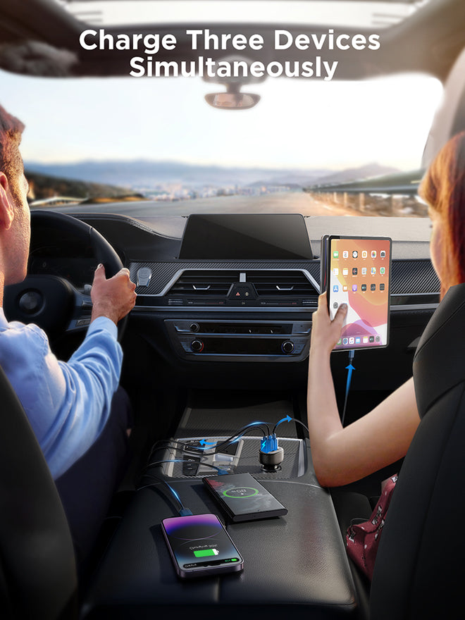 JR-CCD04 30W 2C1A Digital Display Car Charger