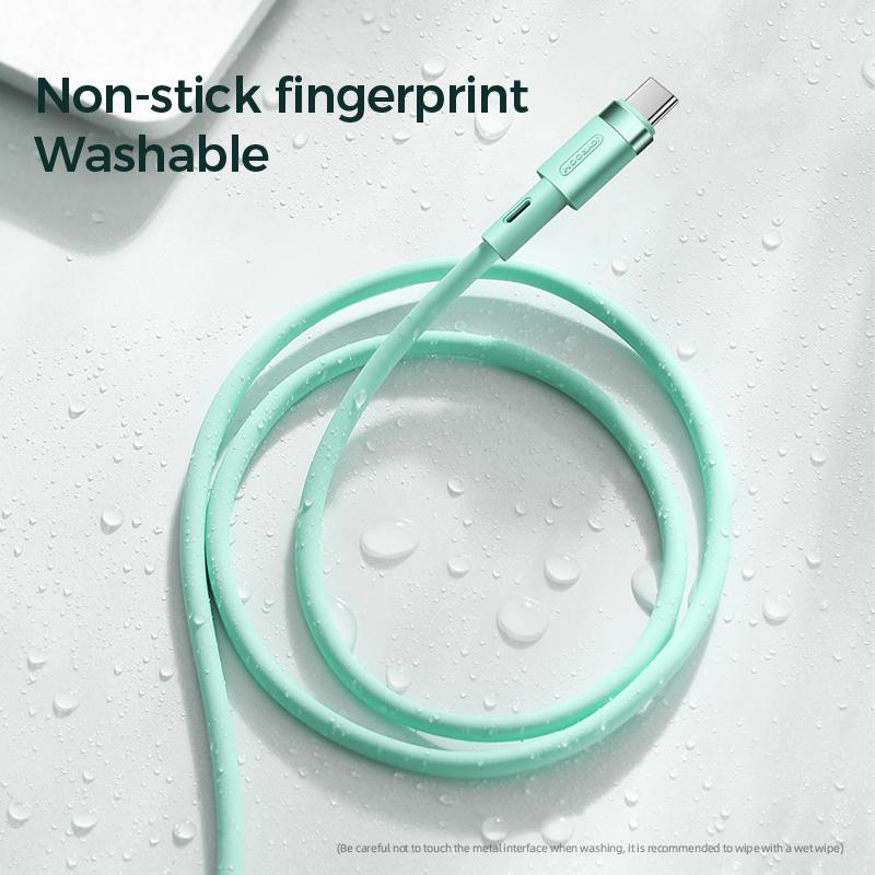 Macaron Liqud Silicone TypeC to Type C Fast Charging Data Cable  3A/1.8M