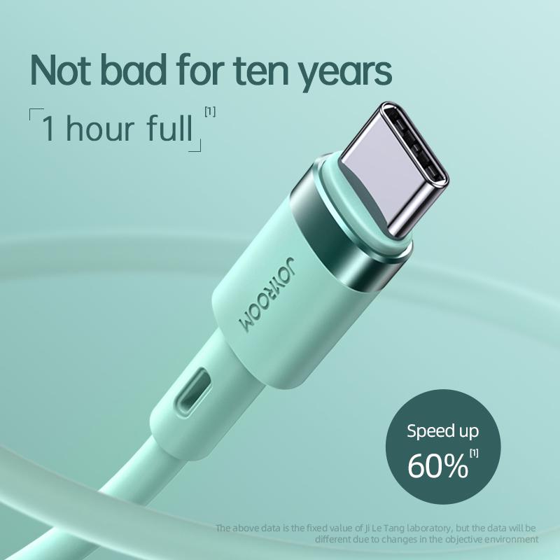 Macaron Liqud Silicone TypeC to Type C Fast Charging Data Cable  3A/1.8M