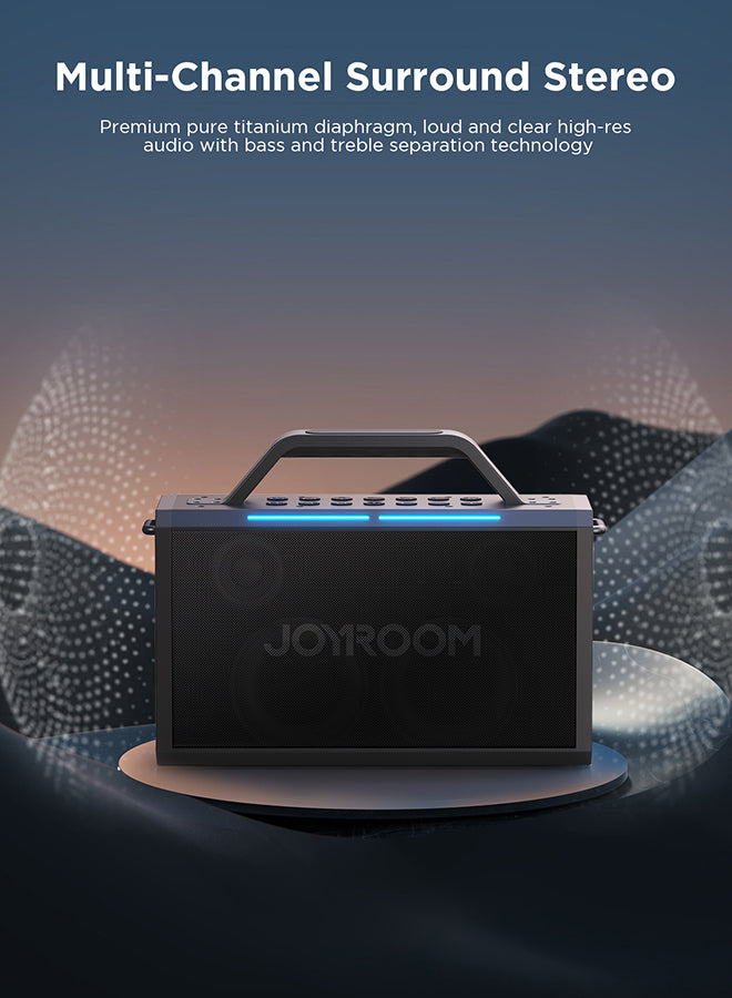 Pies Series JR-MW03 Dual Mic Wireless Speaker-Black