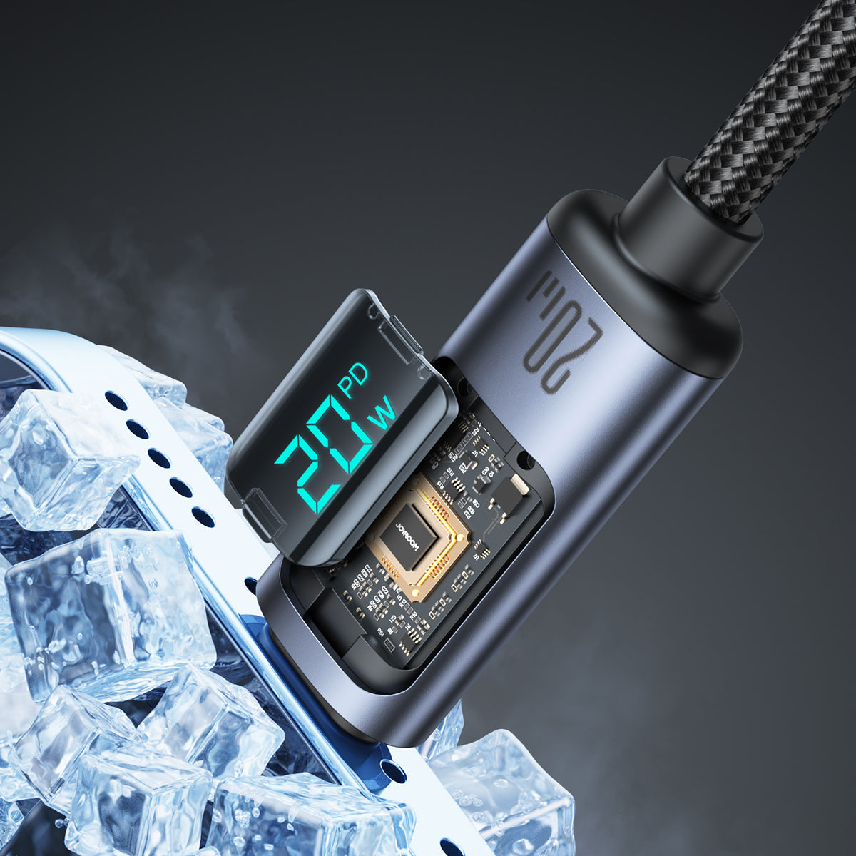 S-CL020A16 Prism Series 20W Type-C to Lightning Digital Display Fast Charging Data Cable 1.2m