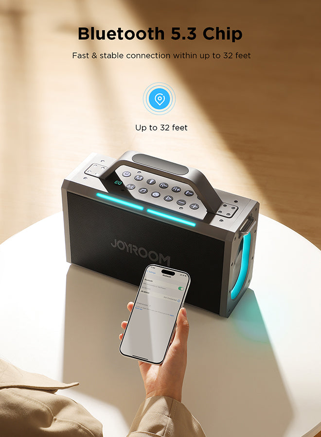 Pies Series JR-MW03 Dual Mic Wireless Speaker-Black