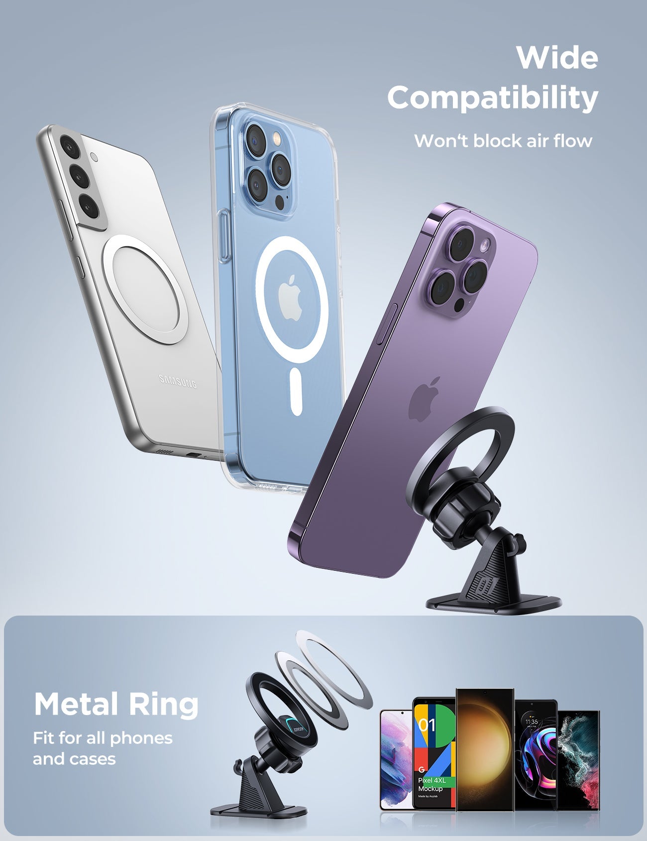 JR-ZS376 Magnetic Car Phone Mount