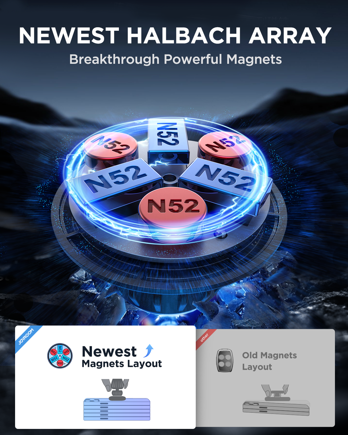 JR-ZS356 Magnetic Car Phone Mount (Air Vent) -Black