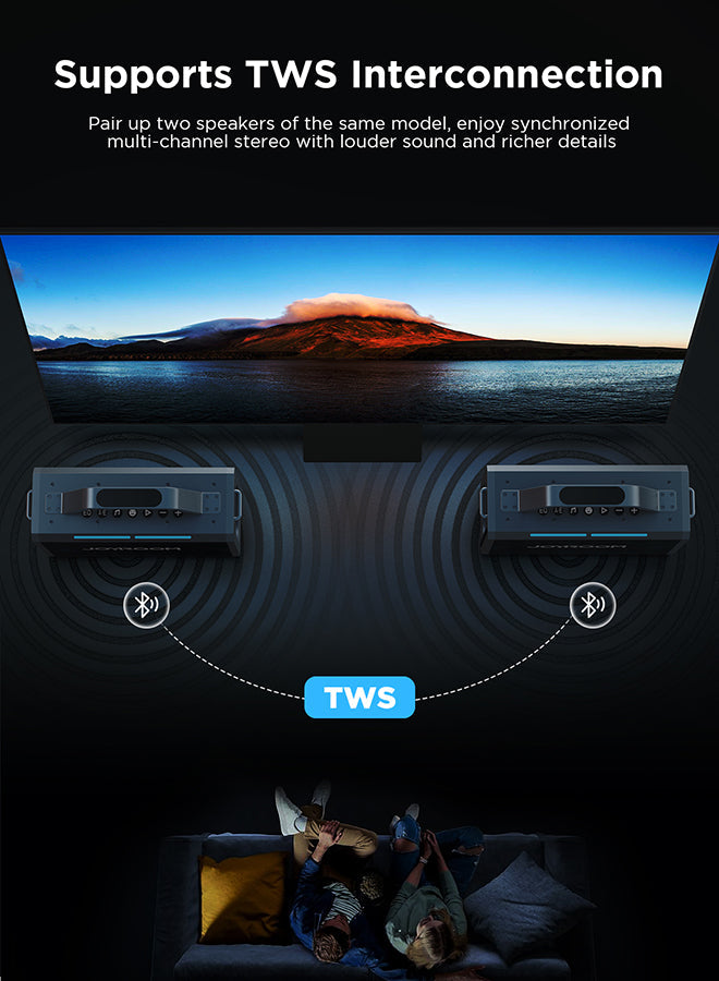 Pies Series JR-MW03 Dual Mic Wireless Speaker-Black