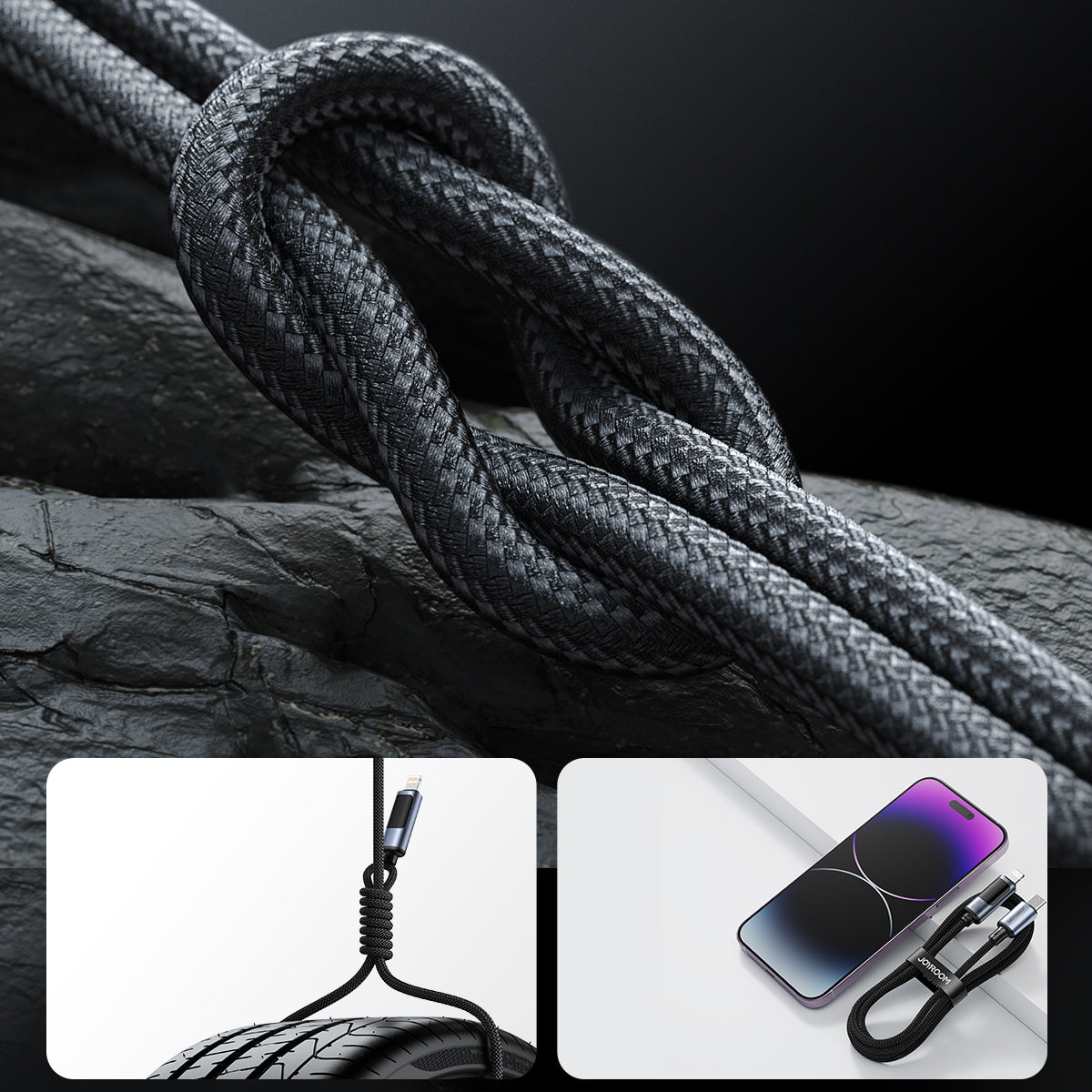 S-AL012A16 Prism Series 2.4A USB-A to Lightning Digital Display Fast Charging Data Cable 1.2m