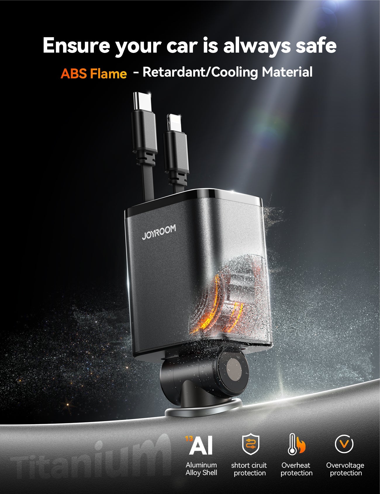 JOYROOM CCL05 Retractable Car Charger 4 in 1 [2025 Ultra-Compact]