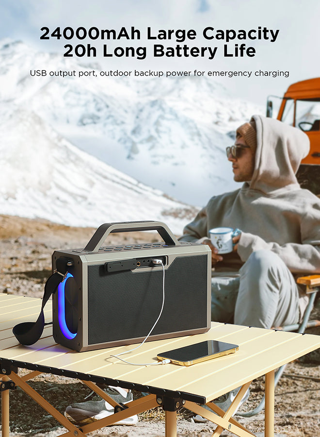 Pies Series JR-MW03 Dual Mic Wireless Speaker-Black