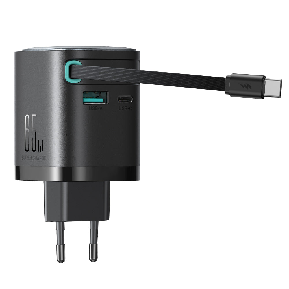 JOYROOM JR-TCL02 GaN 65W Charger with Retractable Cable-B2B