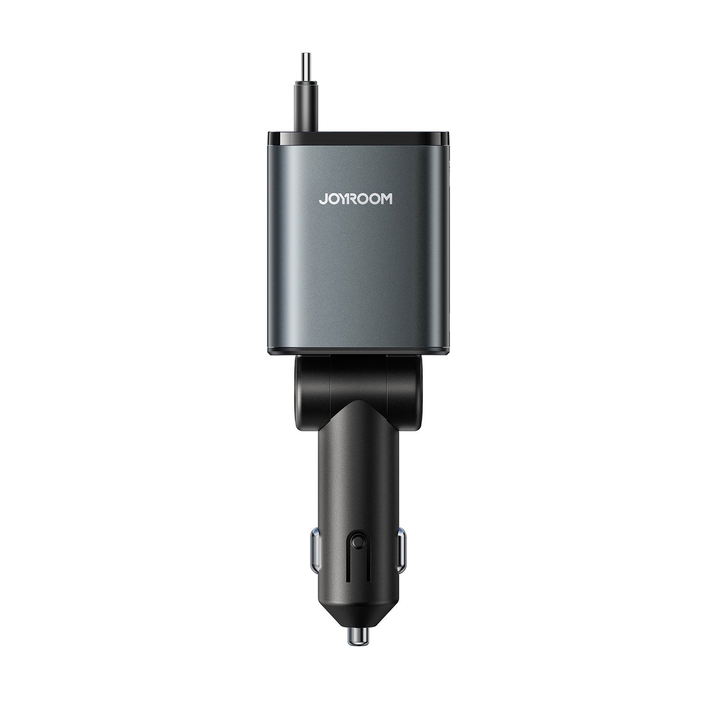 JR-CCL07 3-in-1 Retractable Car Charger-Dark Grey  B2B