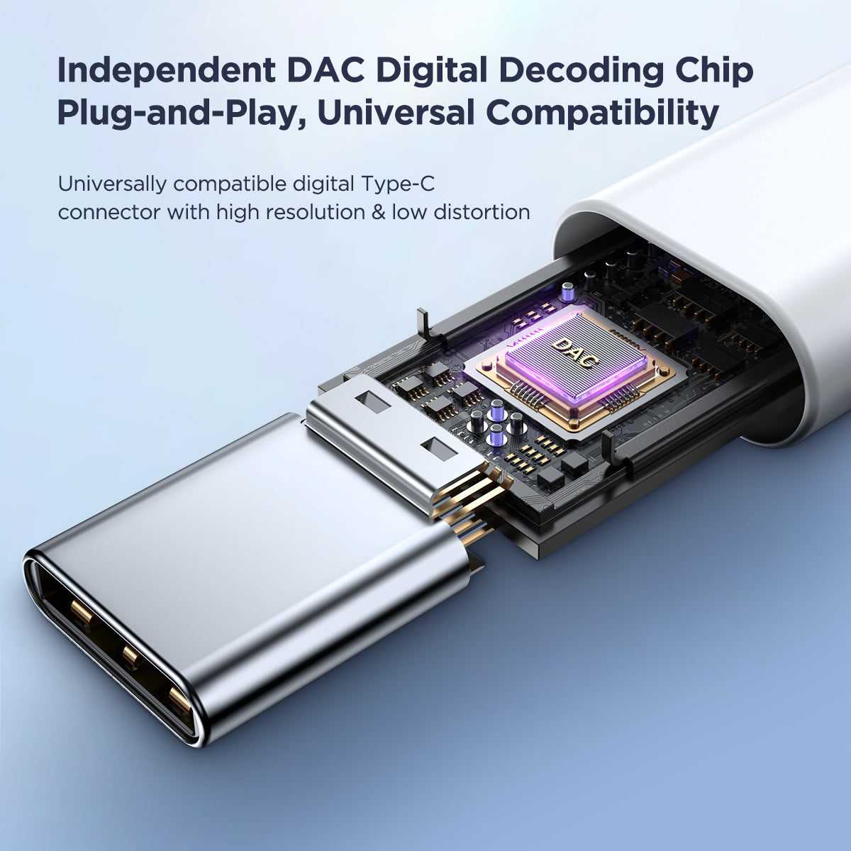 JR-EC05 TYPE-C Series Half In-Ear Wired Earphones-White