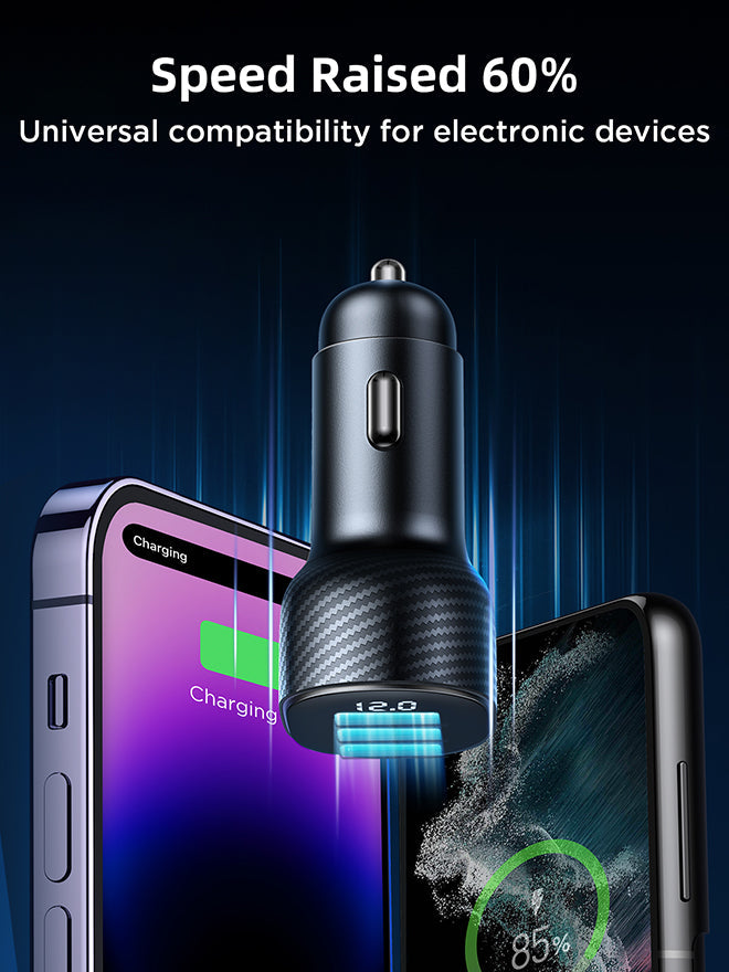 JR-CCD03 3.4A 3USB Digital Display Car Charger