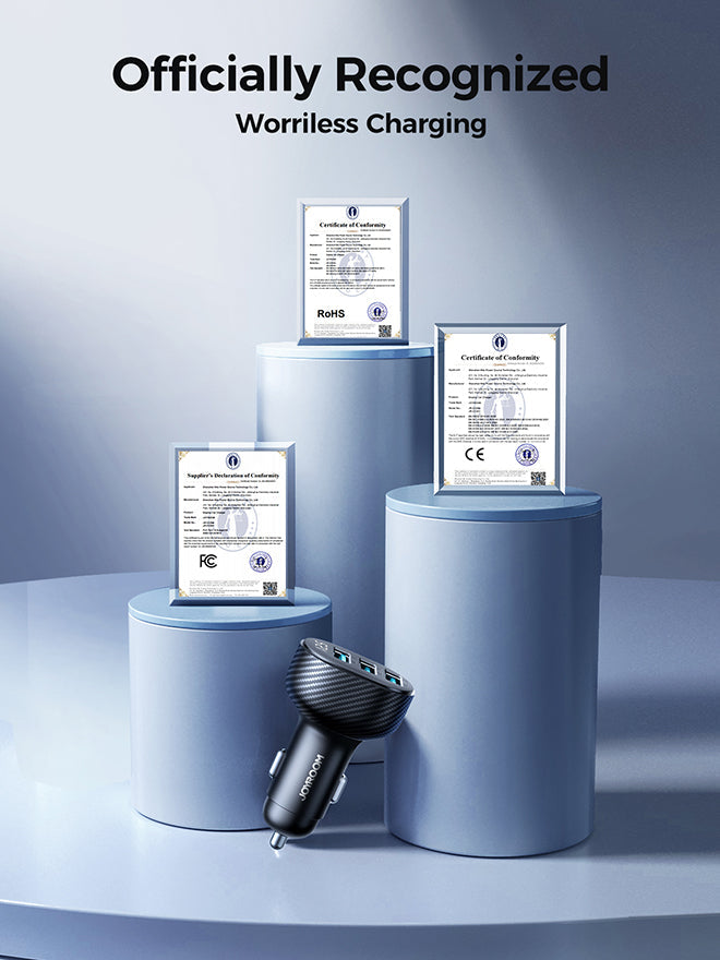 JR-CCD03 3.4A 3USB Digital Display Car Charger